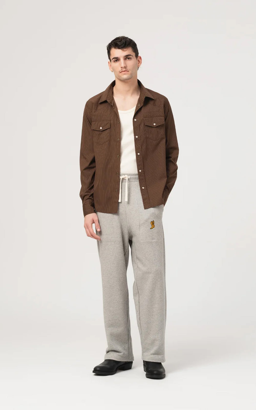 Eat Dust Western Shirt Mayfair Cotton Brown/Off White