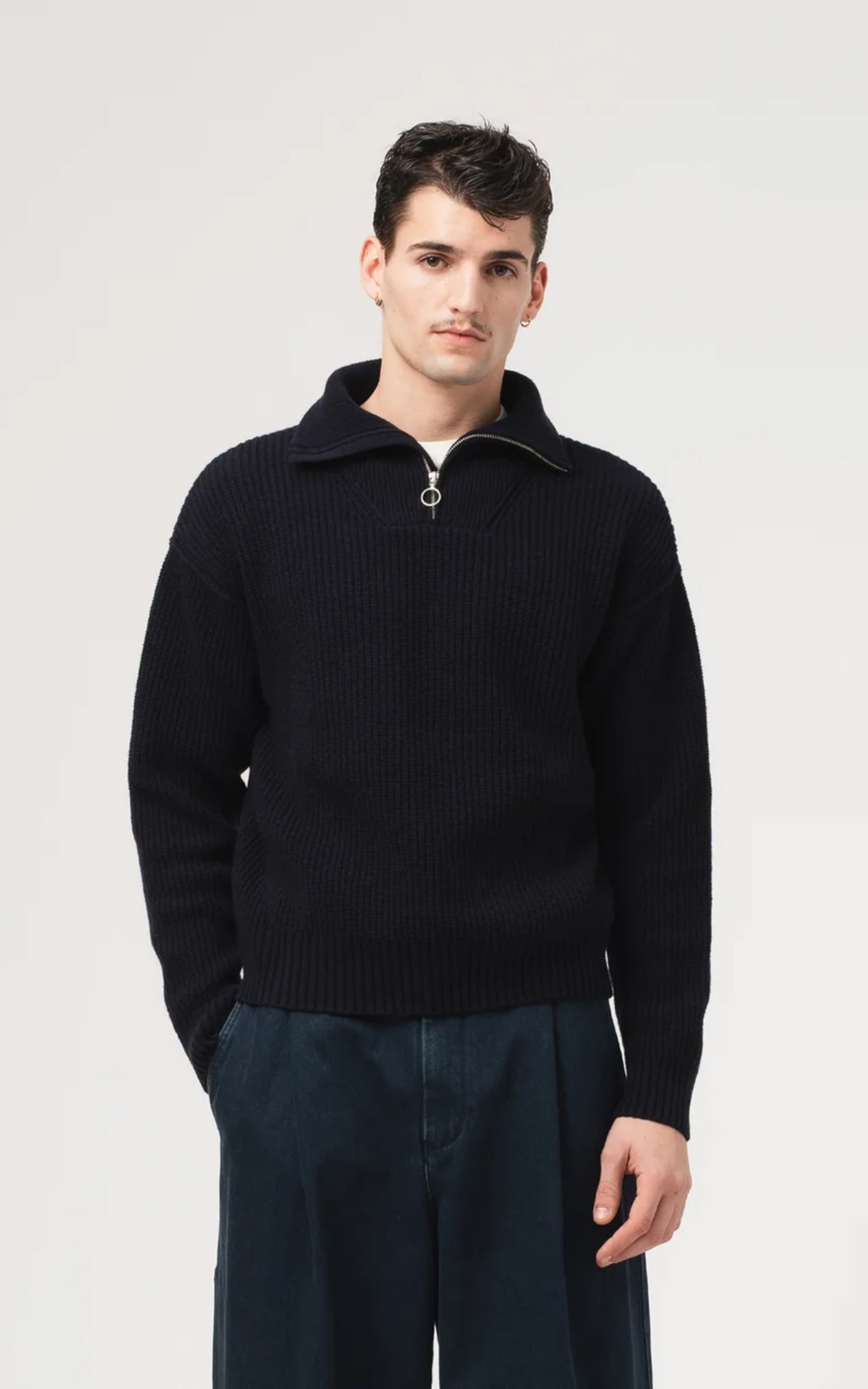 Eat Dust Fly Deck Sweater Yarn Delta Navy