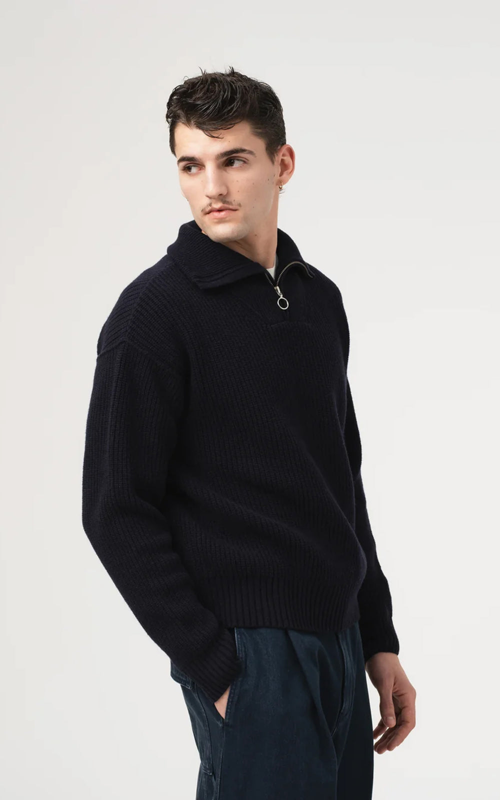 Eat Dust Fly Deck Sweater Yarn Delta Navy