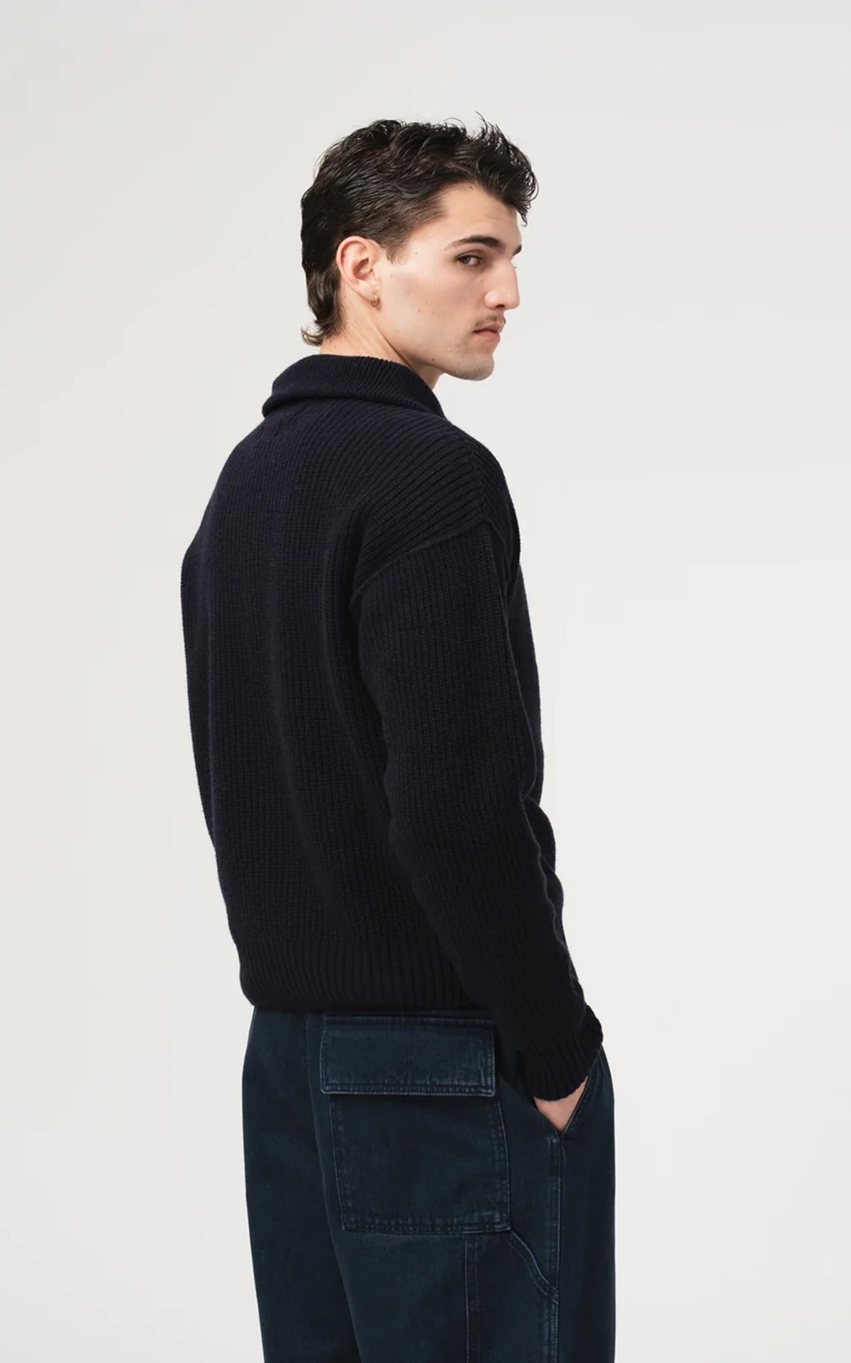 Eat Dust Fly Deck Sweater Yarn Delta Navy