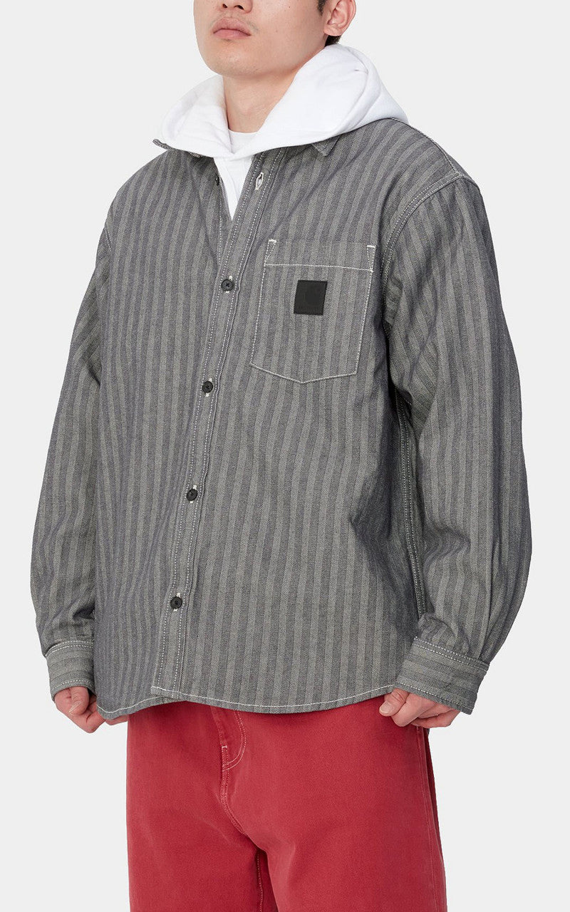 Carhartt WIP Menard Shirt Jacket Monsey Herringbone Grey