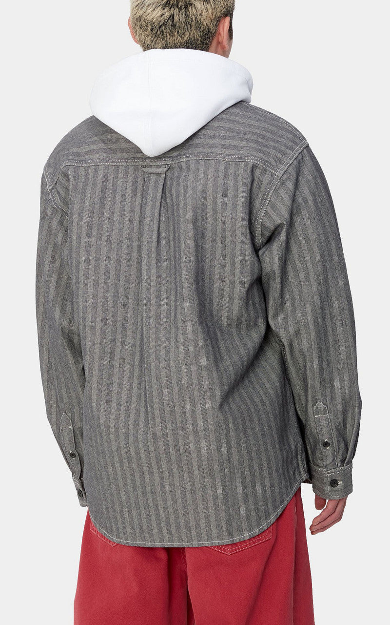 Carhartt WIP Menard Shirt Jacket Monsey Herringbone Grey