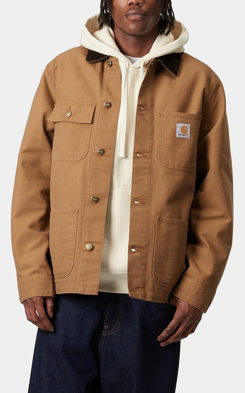 Carhartt WIP Michigan Coat Dearborn Canvas Rinsed Hamilton Brown