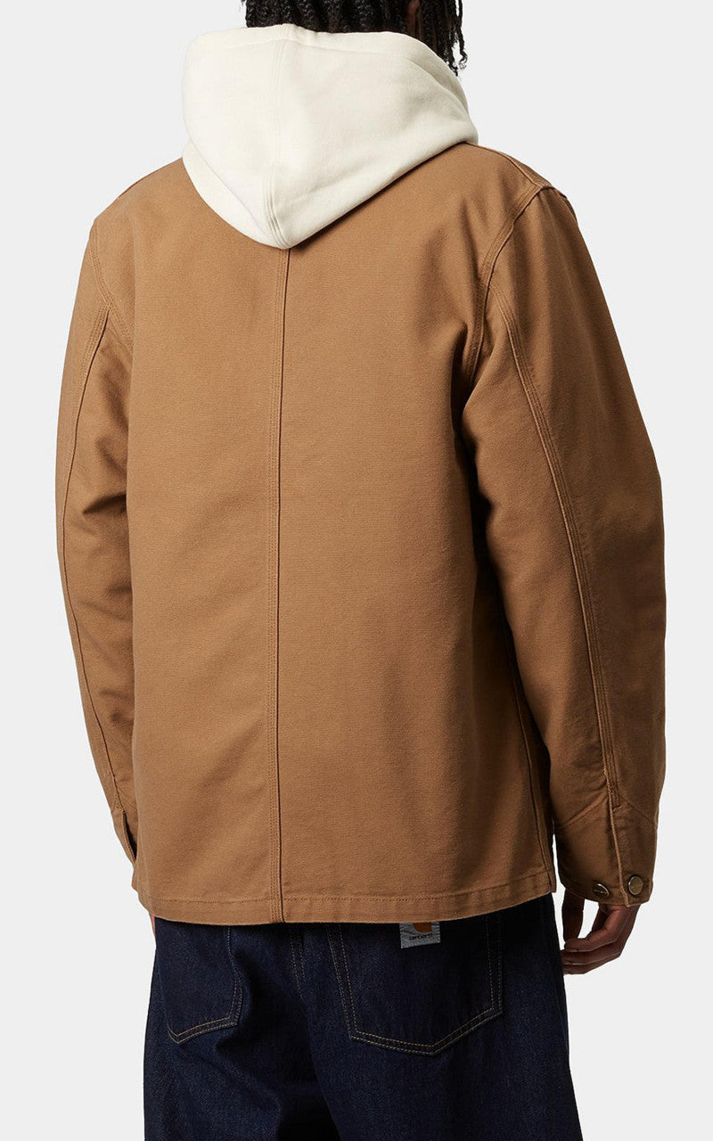 Carhartt WIP Michigan Coat Dearborn Canvas Rinsed Hamilton Brown