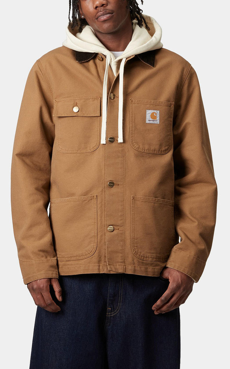 Carhartt WIP Michigan Coat Dearborn Canvas Rinsed Hamilton Brown