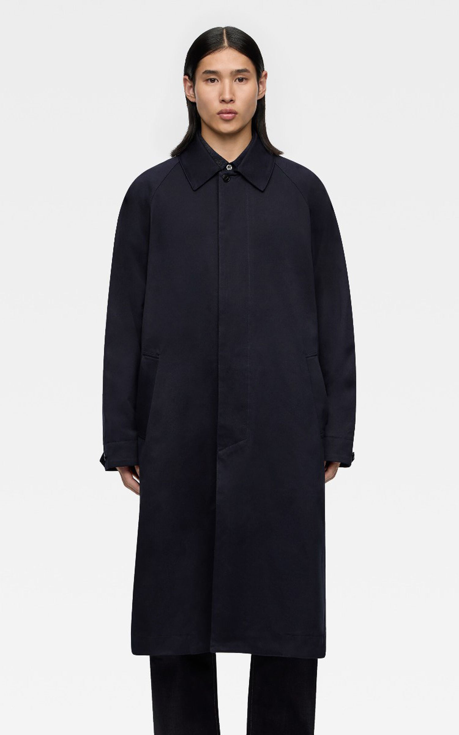 Auralee Light Wool Max Gabardine Coat Dark Brown