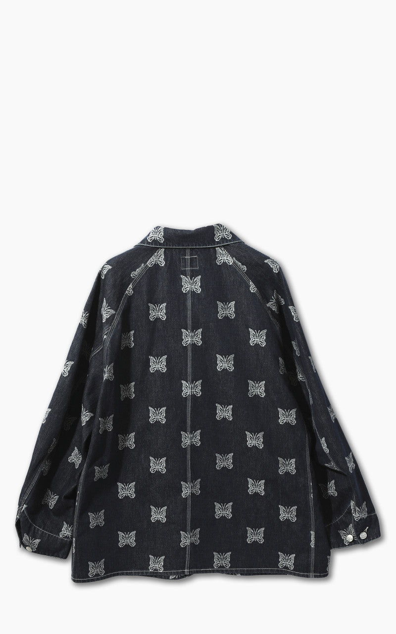 Needles Coverall Jacket Papillon Jacquard Denim 10oz Indigo