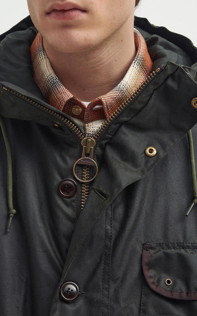 Barbour Field Waxed Parka Fern