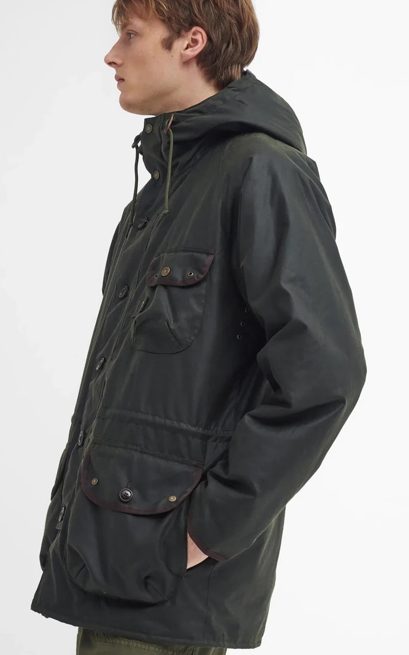 Barbour Field Waxed Parka Fern