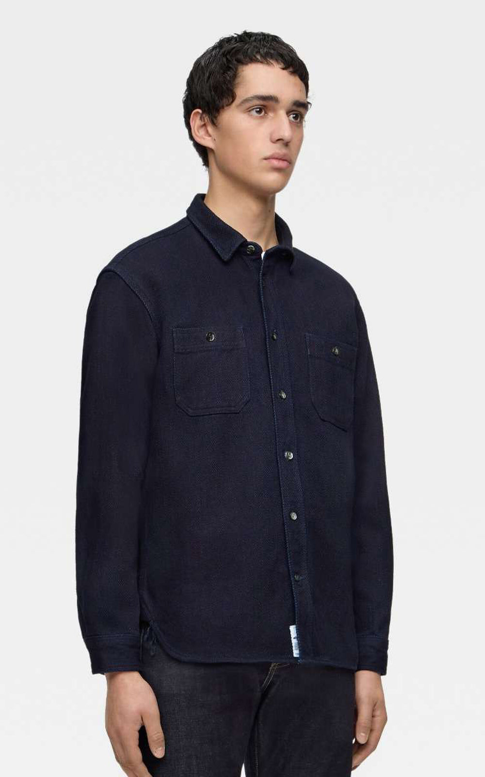 MOMOTARO JEANS MXLS1036 Triple Stitch L/S Dobby Shirt Indigo