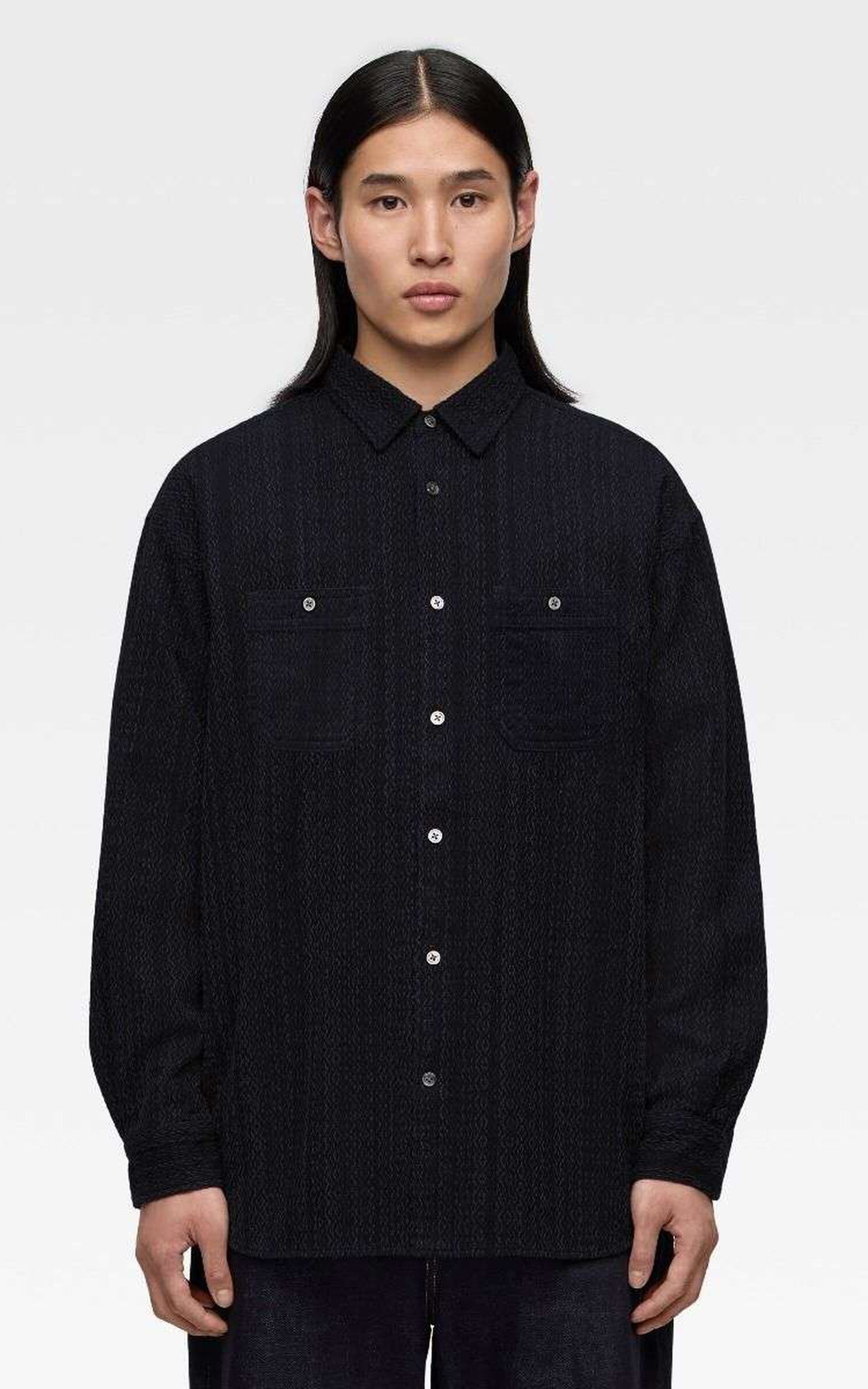 MOMOTARO JEANS MXLS1040 Sashiko Work Shirt Indigo