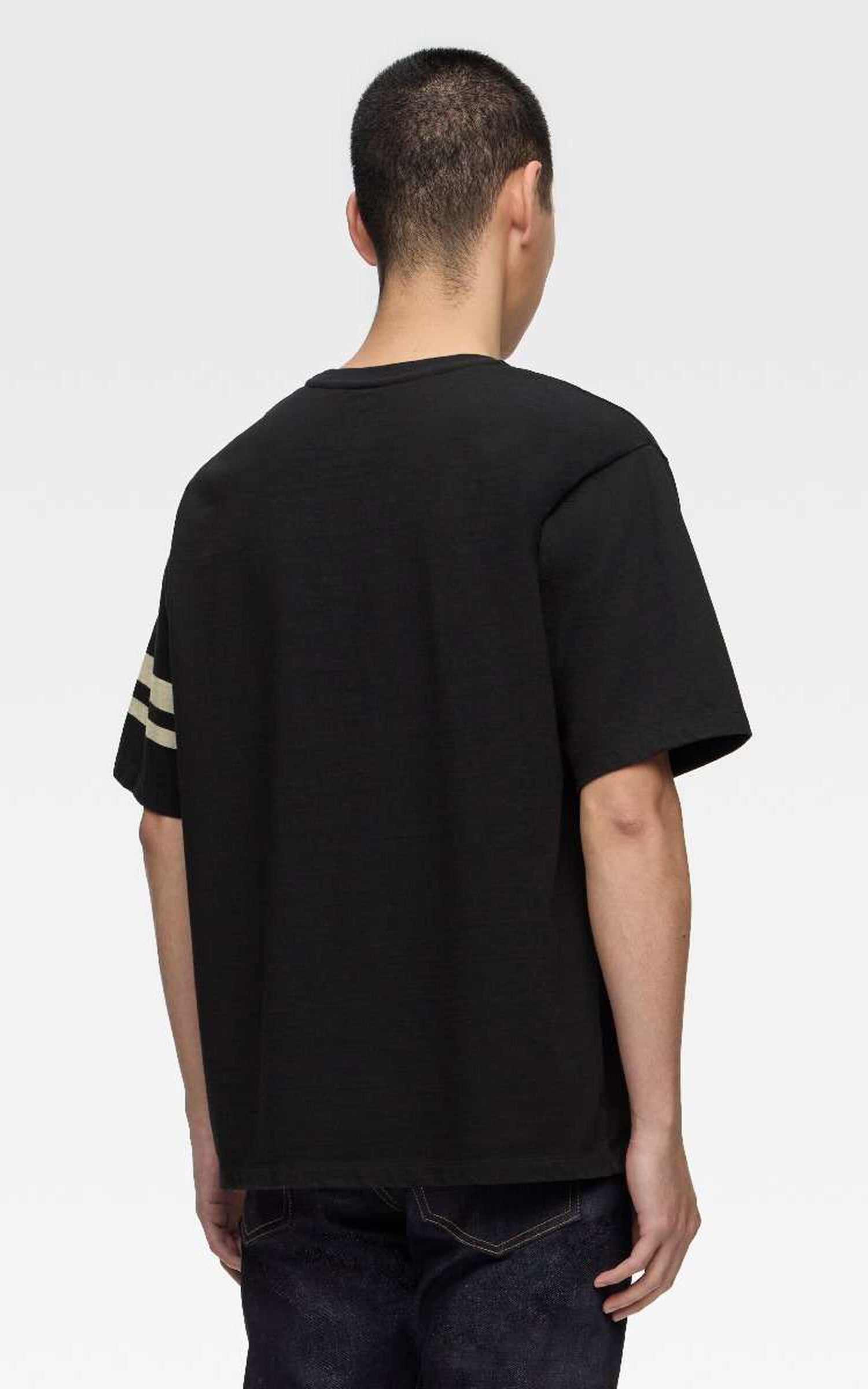 MOMOTARO JEANS MXTS6004 Discharge Print Heavy Ounce S/S T-Shirt Black 8.5oz