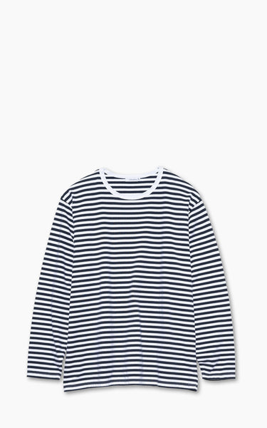 Nanamica COOLMAX Stripe Jersey L/S Tee Navy/White