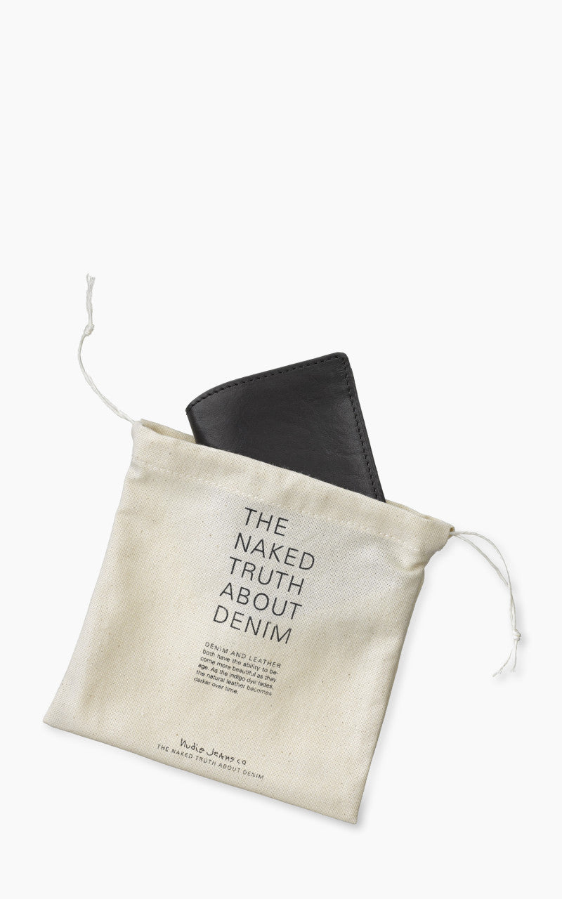 Nudie Jeans Mark Wallet Saddle Leather Black