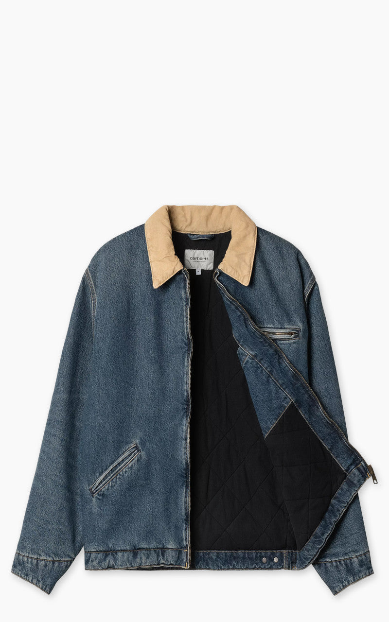 Carhartt WIP OG Detroit Jacket Smith Denim Worn Used Washed Blue/Dusty H Brown