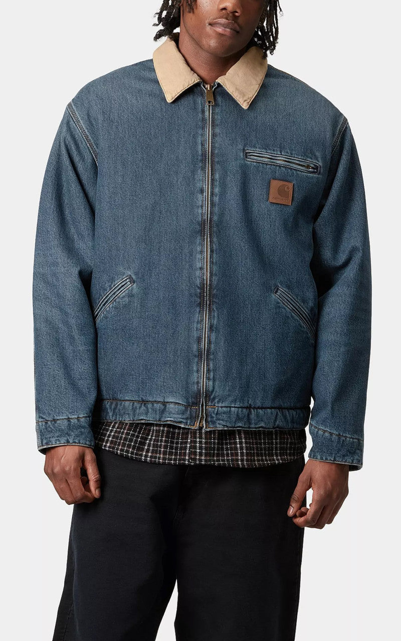Carhartt WIP OG Detroit Jacket Smith Denim Worn Used Washed Blue/Dusty H Brown