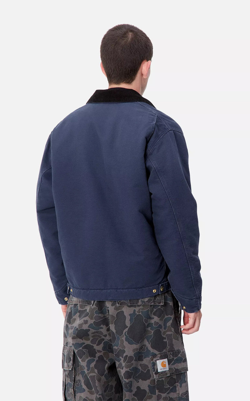 Carhartt WIP OG Detroit Jacket Winter Dearborn Canvas Aged Canvas Air Force Blue/Black