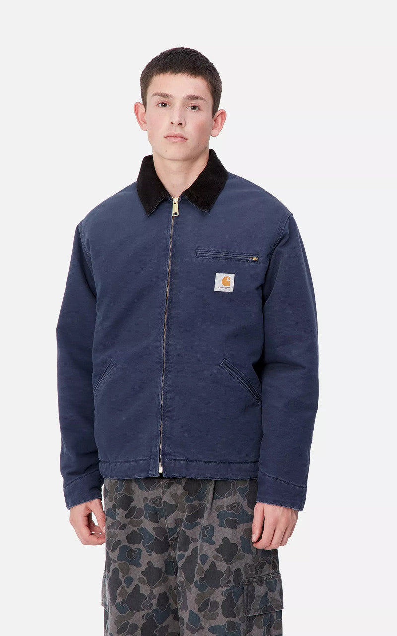 Carhartt WIP OG Detroit Jacket Winter Dearborn Canvas Aged Canvas Air Force Blue/Black