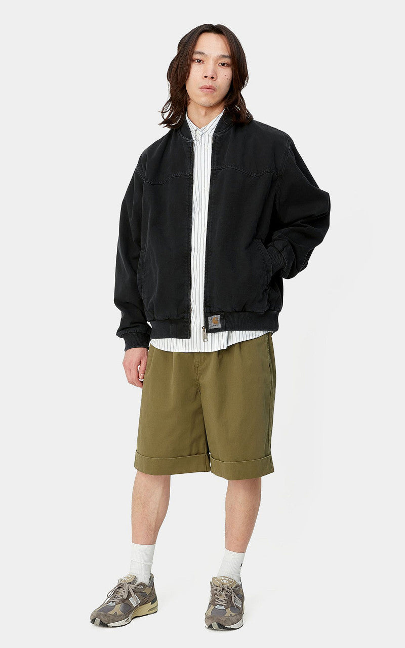 Carhartt WIP OG Santa Fe Bomber Clark Twill Black Stone Dyed