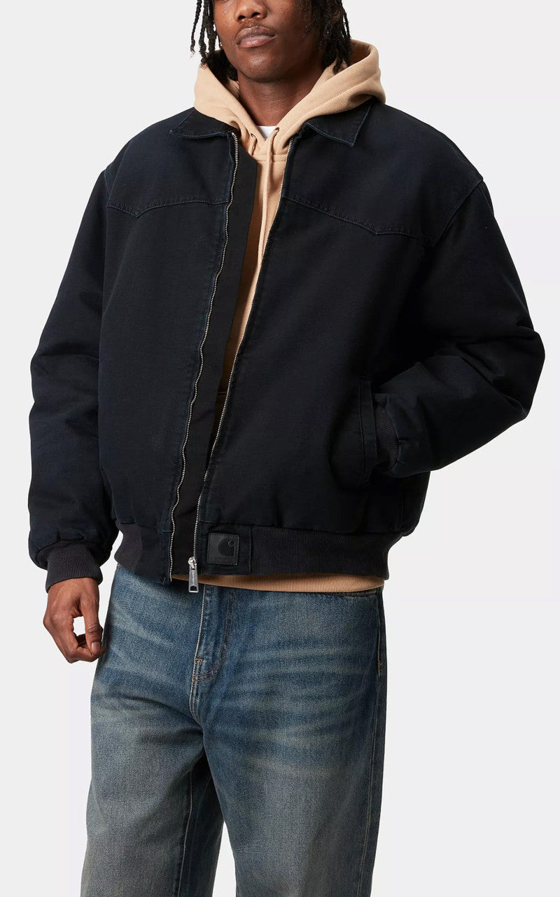 Carhartt WIP OG Santa Fe Jacket Dearborn Canvas Stone Black/Black