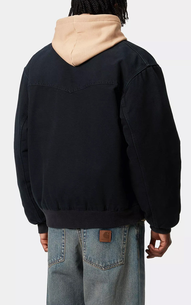 ★Carhartt Santa Fe Jacket M寸★USA J13 BLK Carhartt J13BLK Duck Santa Fe Quilt Flannel Lined Black Jacket