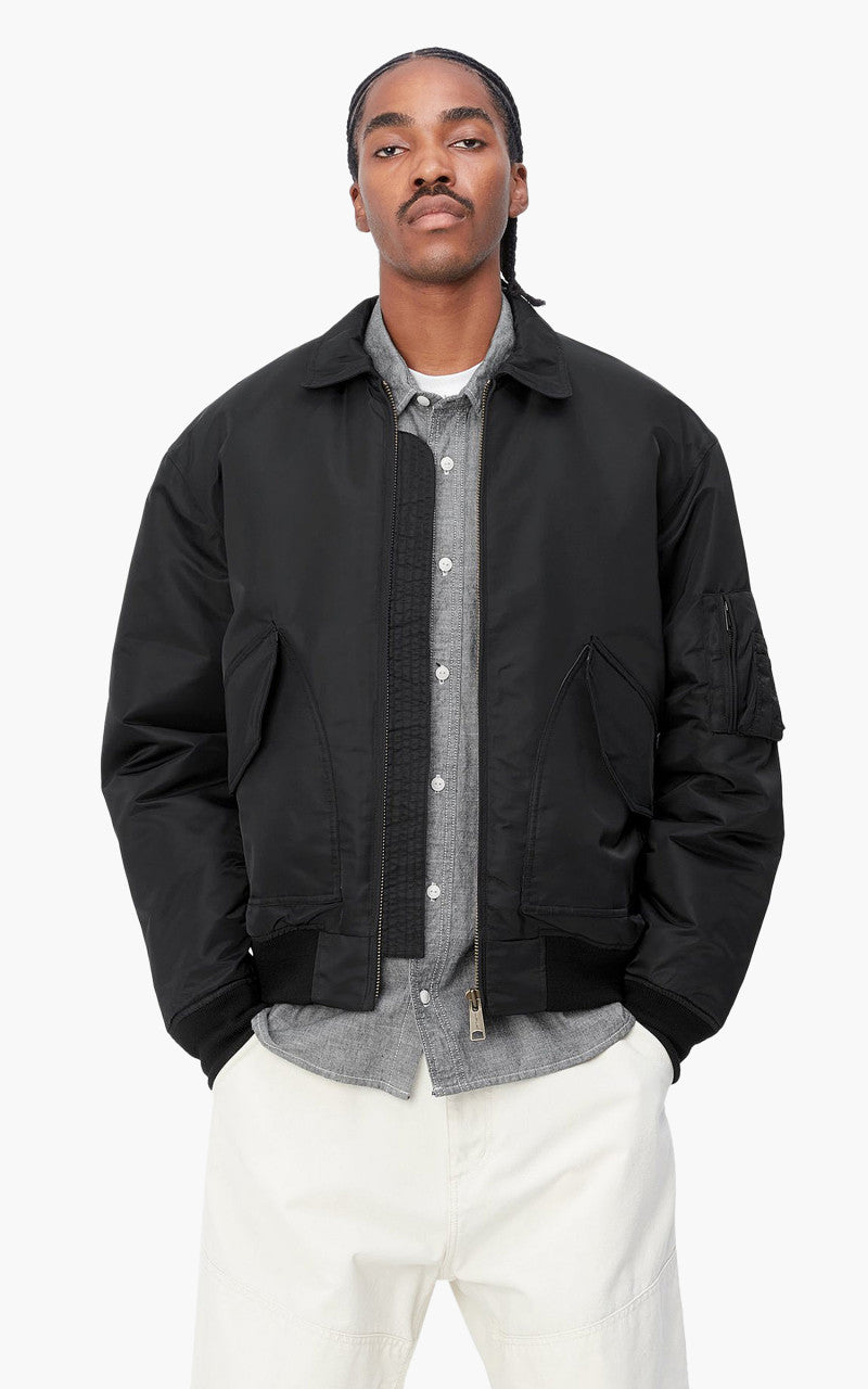 Carhartt WIP Olten Bomber Jacket Nylon Black/Smoke Green