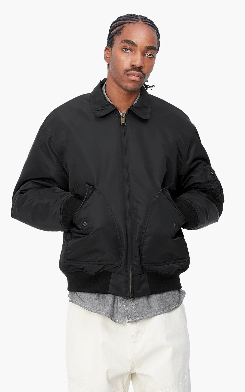 Carhartt WIP Olten Bomber Jacket Nylon Black/Smoke Green