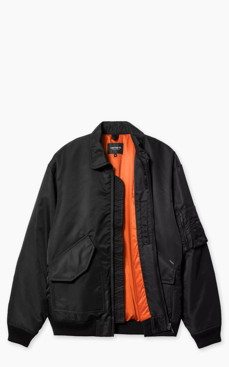 Carhartt WIP Olten Bomber Jacket Nylon Black/Turmeric
