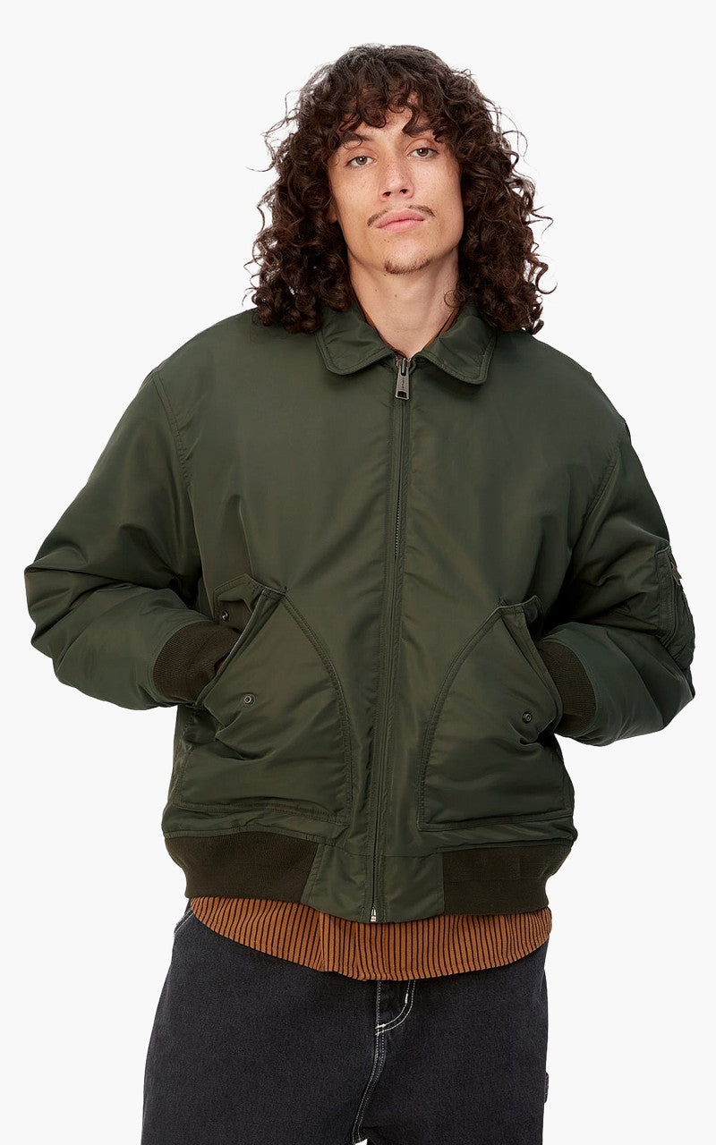 Carhartt WIP Olten Bomber Jacket Nylon Plant/Smoke Green
