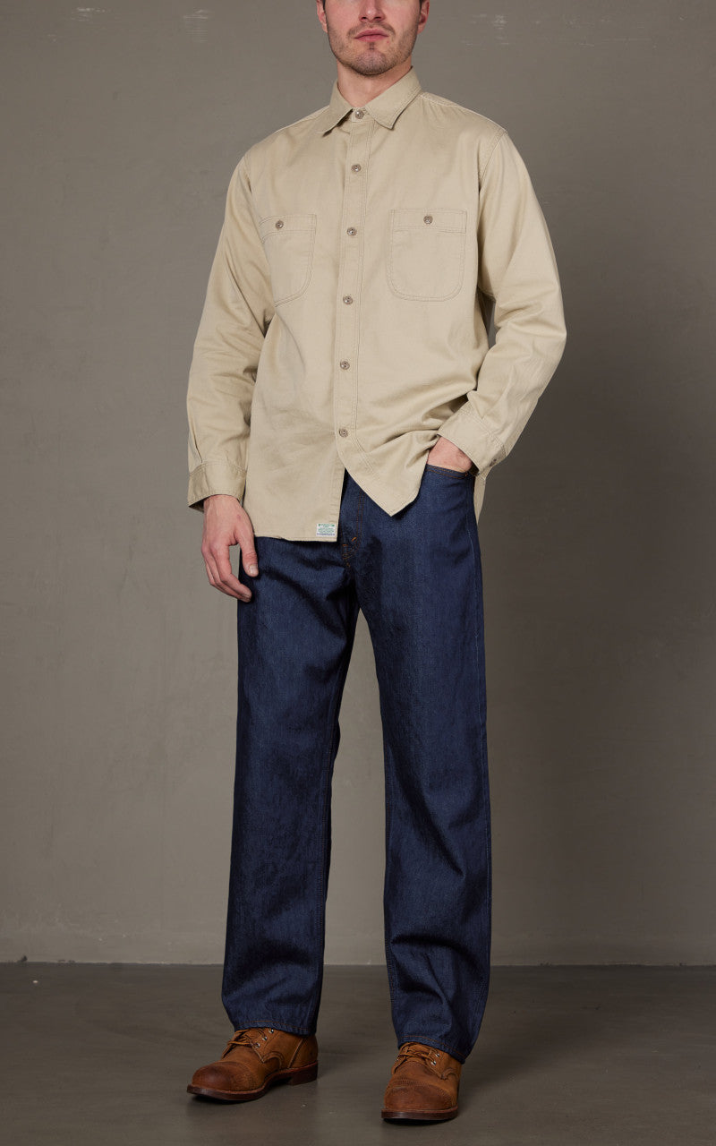 OrSlow 101 Dads Fit Denim Pants Blue One Wash