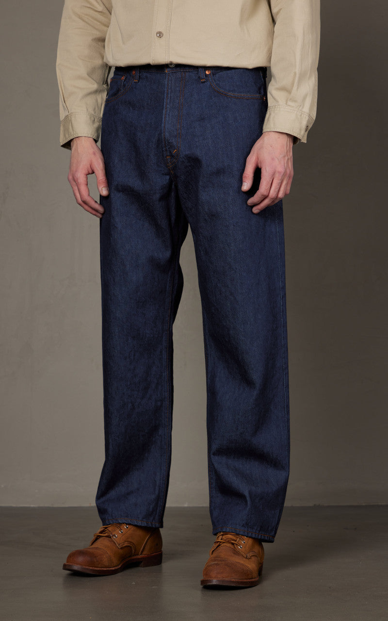 OrSlow 101 Dads Fit Denim Pants Blue One Wash