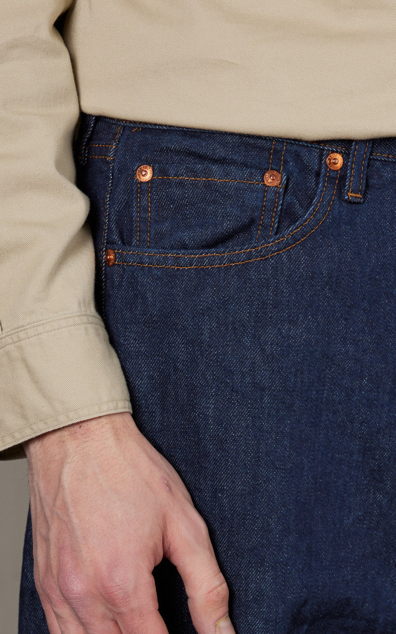 OrSlow 101 Dads Fit Denim Pants Blue One Wash