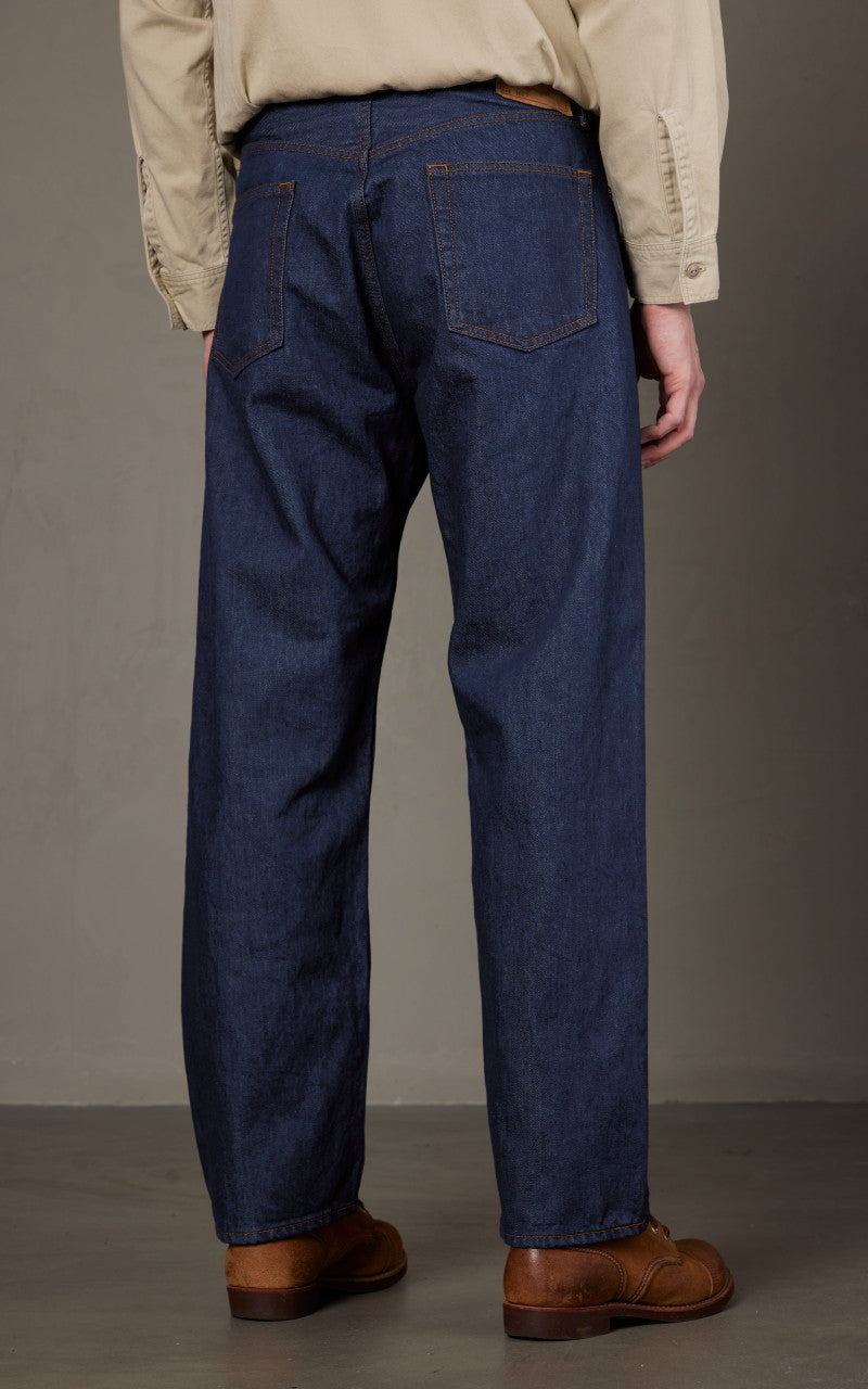 OrSlow 101 Dads Fit Denim Pants Blue One Wash