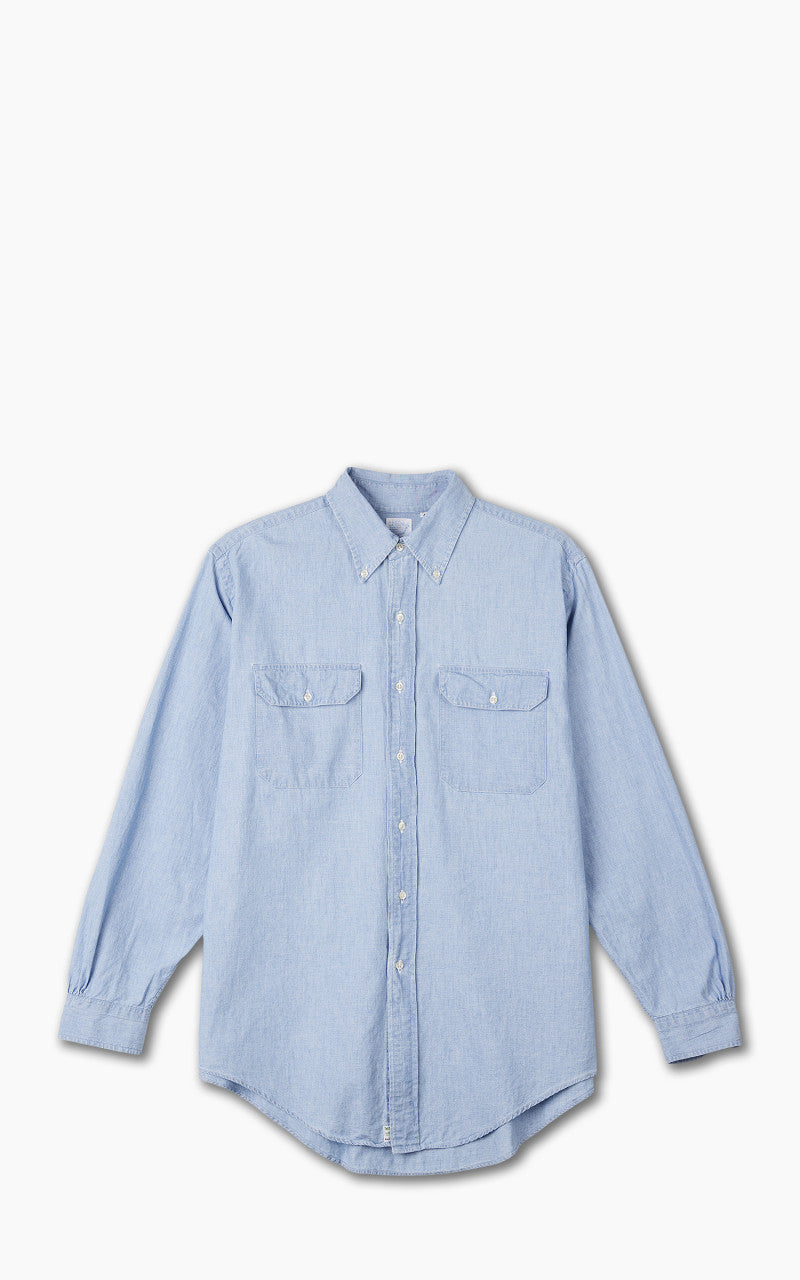 OrSlow Chambray Button Down Safari Shirt Bleach