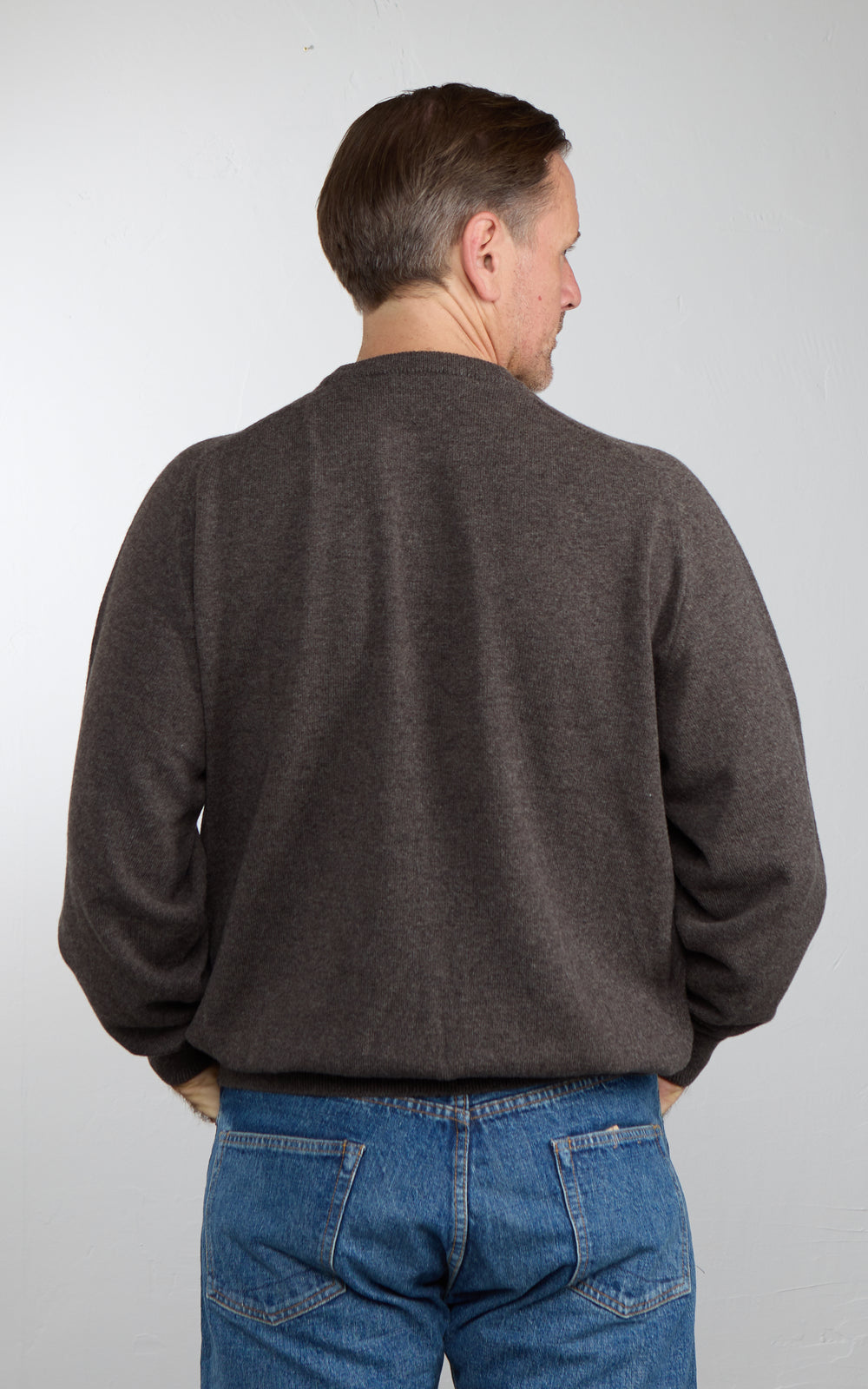 OrSlow Simple Crewneck Wool Sweater Brown