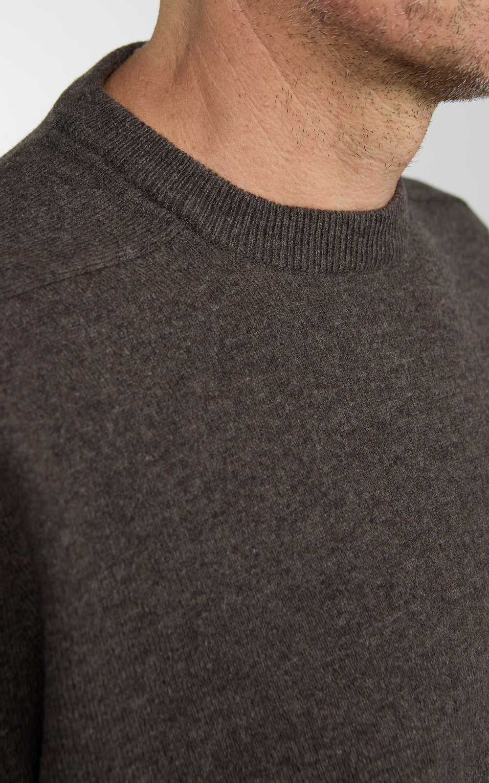 OrSlow Simple Crewneck Wool Sweater Brown