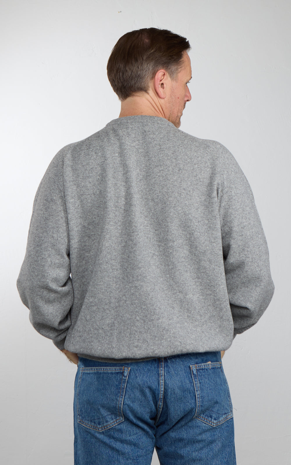 OrSlow Simple Crewneck Wool Sweater Light Grey