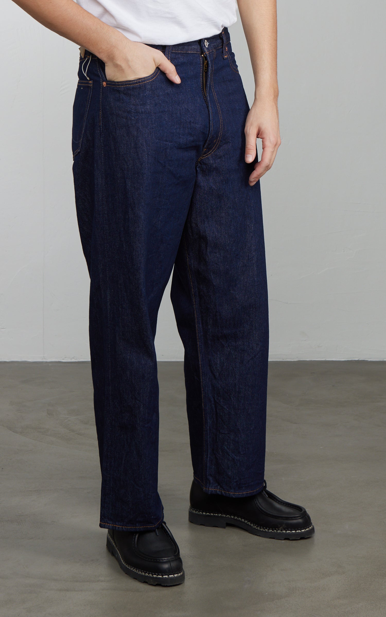 OrSlow 100 Super Dad's Fit Denim Pants Blue One Wash