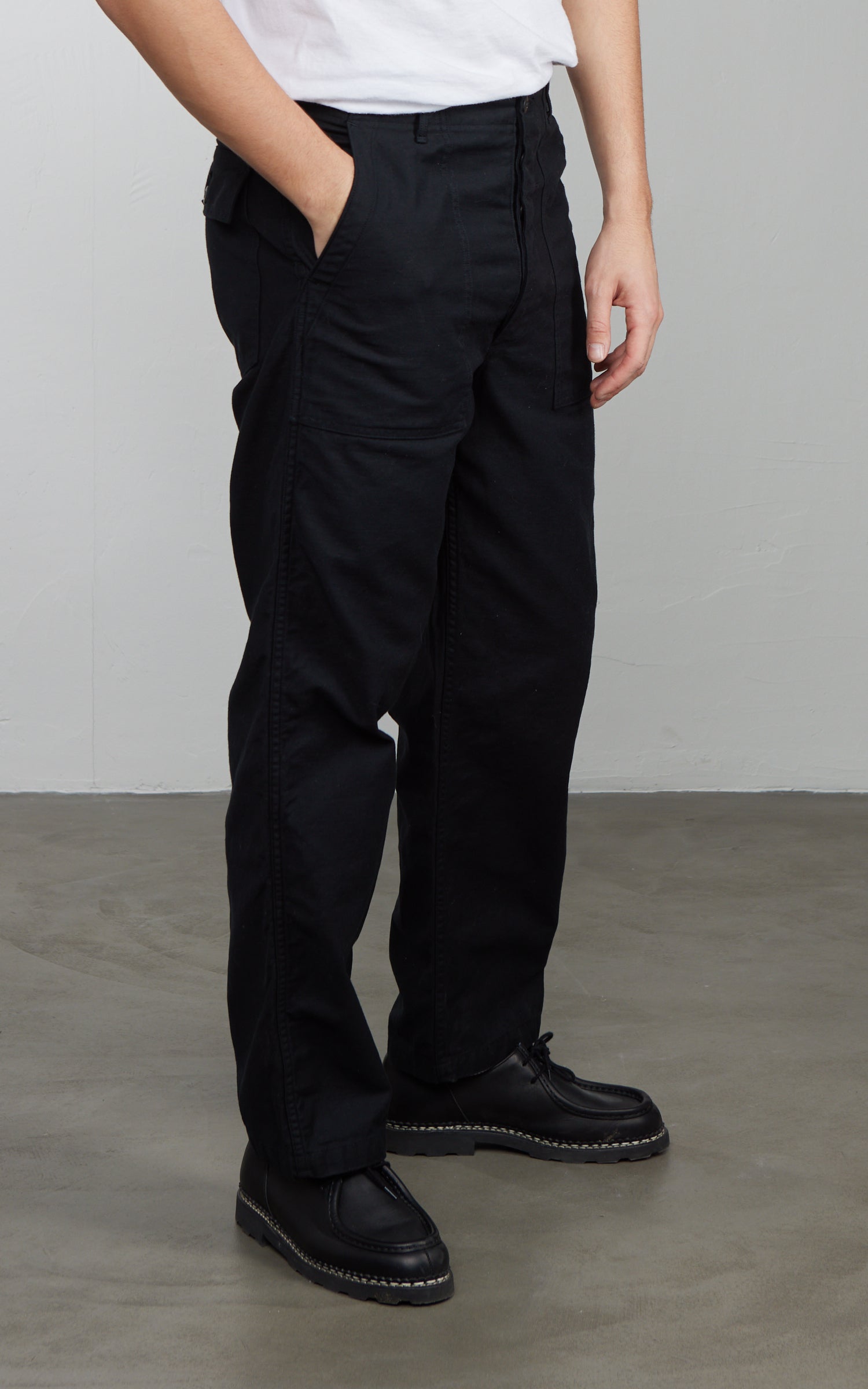 OrSlow US Army Fatigue Pants Regular Reverse Sateen Black