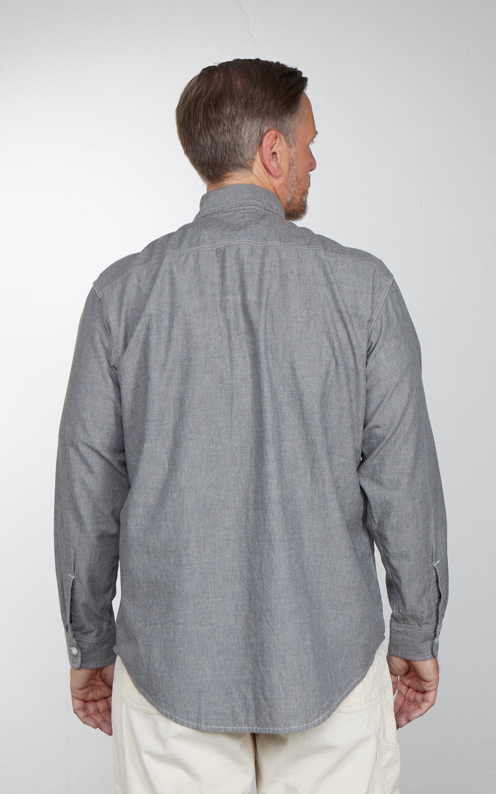 OrSlow Chambray Work Shirt Grey