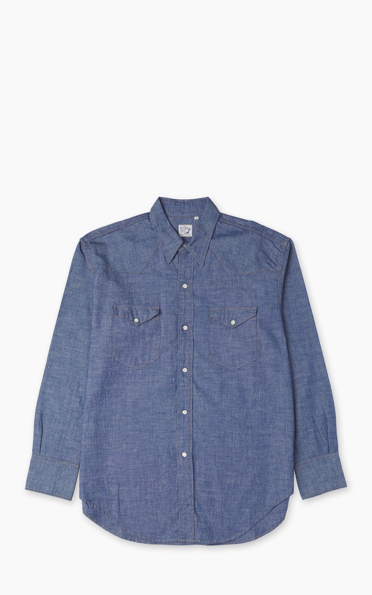 OrSlow Relaxed Western Chambray Shirt Blue