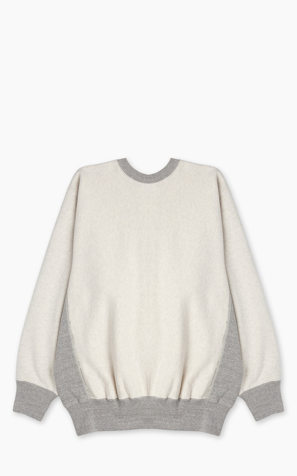 OrSlow Heavyweight Cross Grain Side Rib Two-Tone Printed Sweatshirt Ecru