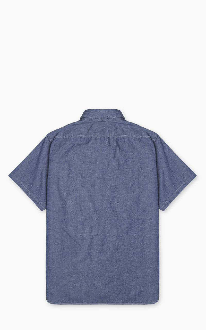 OrSlow Short Sleeve Chambray Work Shirt Blue