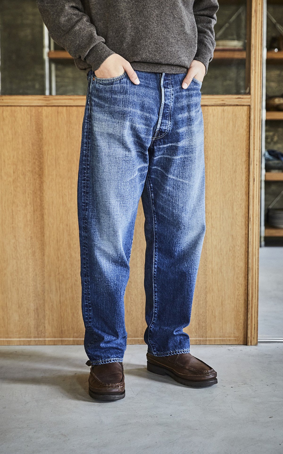OrSlow 101 Dads Fit Denim Pants Vintage Washed Indigo