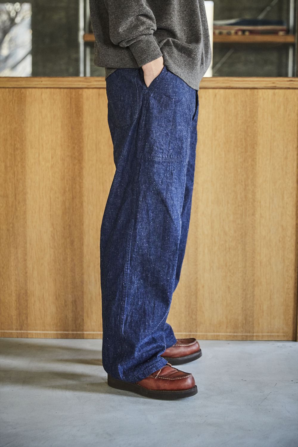 OrSlow WWII 40s U.S. Navy Wide-Fit Utility Trousers Indigo One Wash