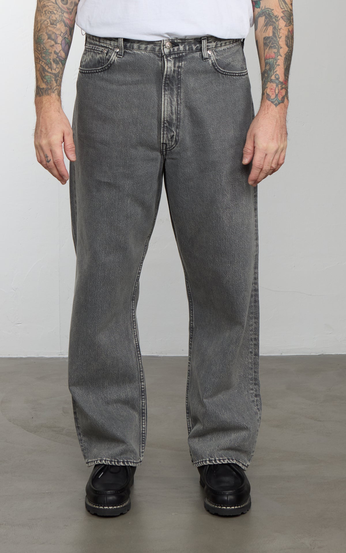 OrSlow 100 Super Dad's Fit Denim Pants Bleached Black