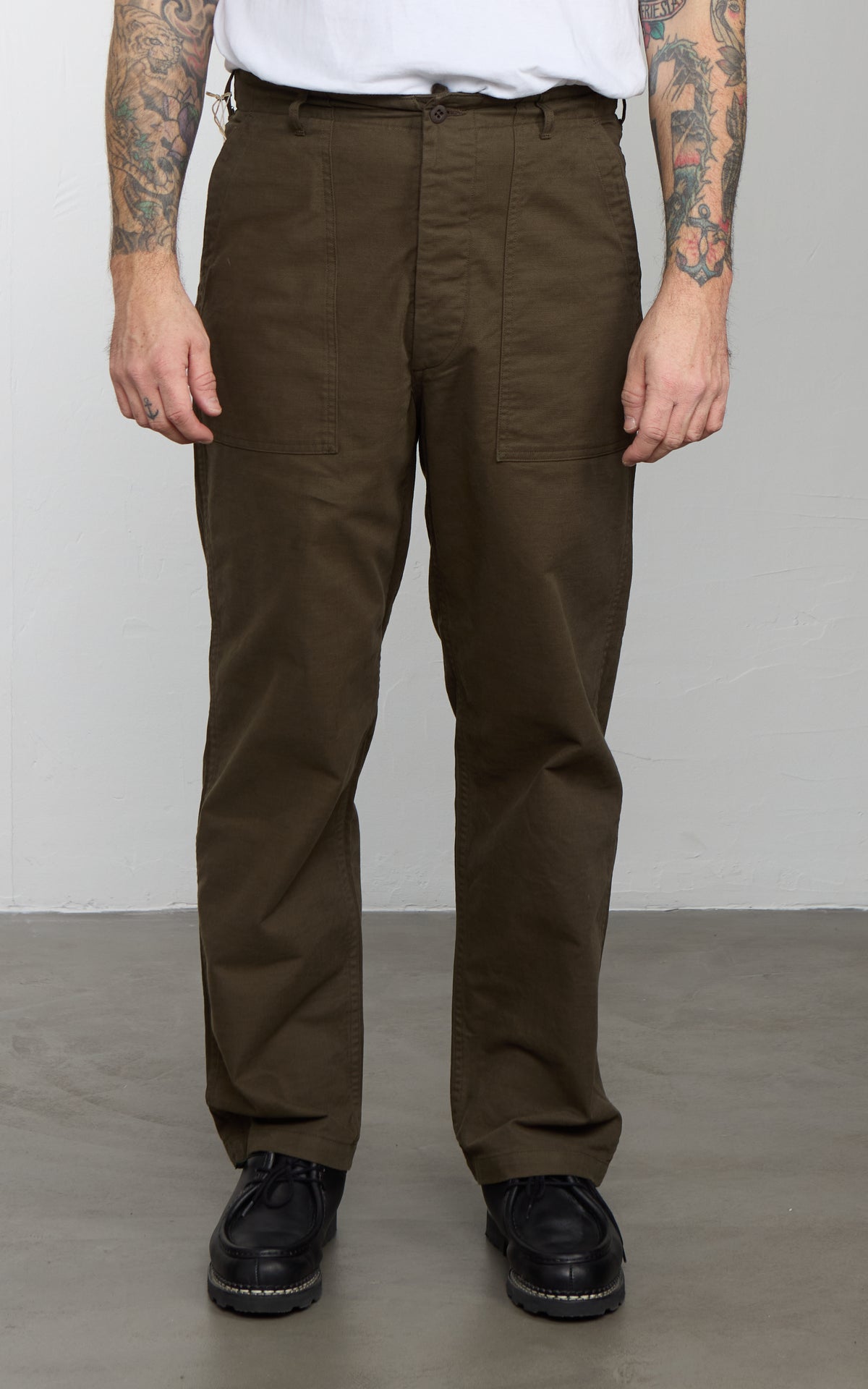 OrSlow US Army Fatigue Pants Regular Brushed Serge Coffee Brown