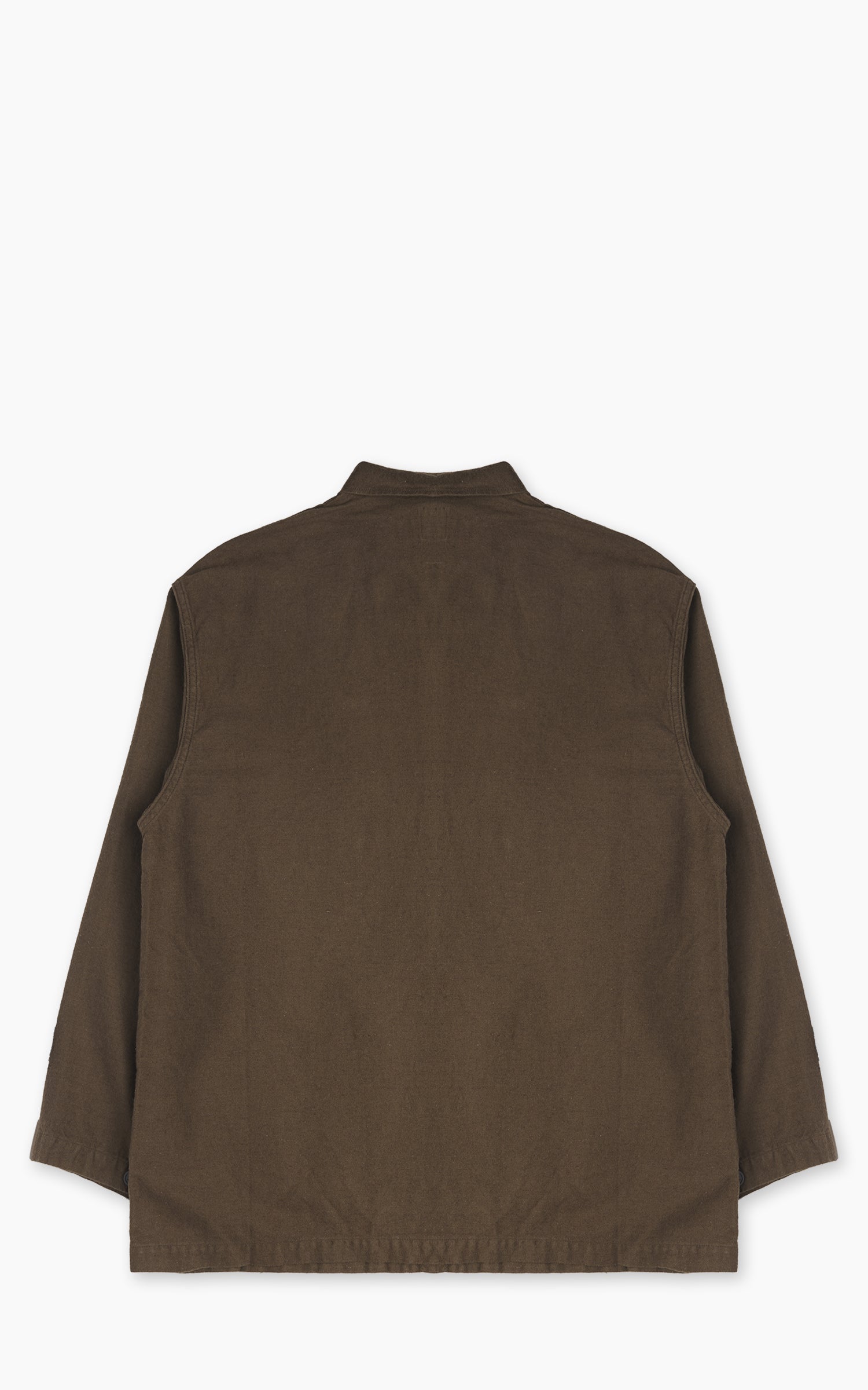 OrSlow Simple Work Jacket Relax Fit Cotton Linen Moleskin Coffee Brown