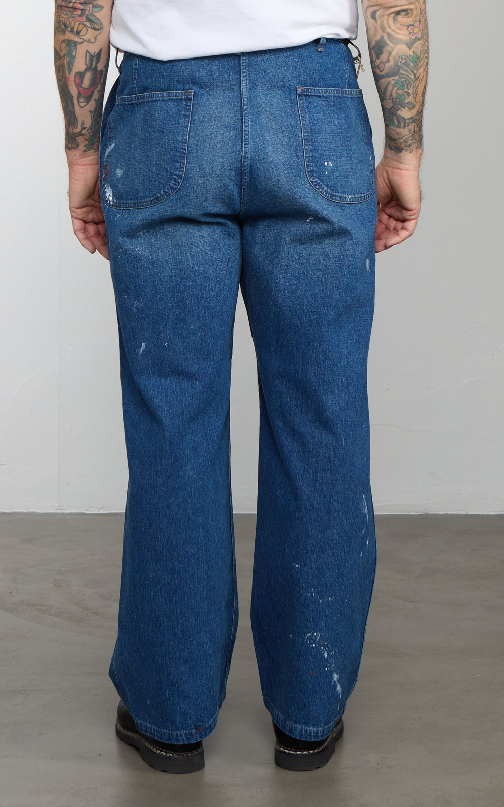 OrSlow U.S. Navy Wide-Fit Utility Denim Pants Painted Indigo