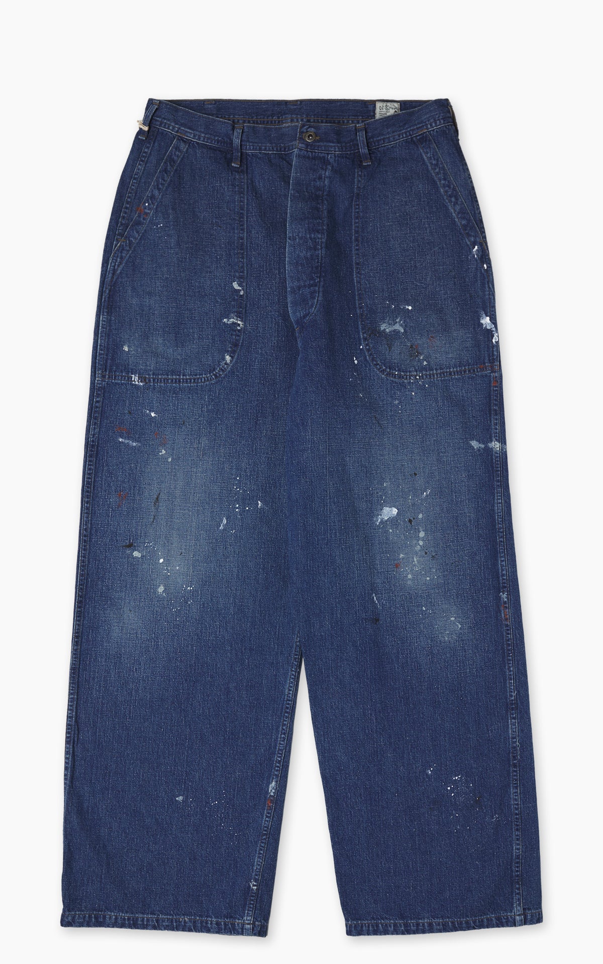 OrSlow U.S. Navy Wide-Fit Utility Denim Pants Painted Indigo